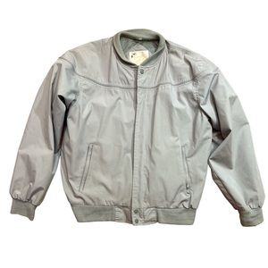 Vintage Arnold Palmer Jacket Mens Size M Grey  Classic Ribbed Cuffs Hem Golf